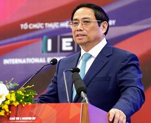 Thủ tướng Phạm Minh Chính phát biểu tại diễn đàn cấp cao về công nghiệp 4.0 năm 2023. Ảnh:Ban Kinh tế Trung ương